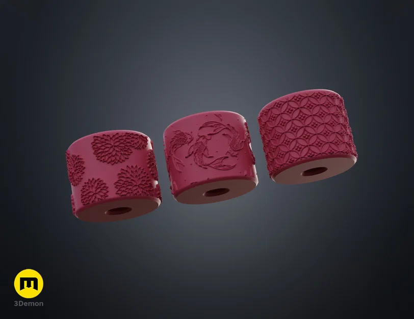 Bánh lăn tạo vân Nhật Bản – Texture Rollers Japanese Patterns middle Vol.5 (13–15) - Image 1
