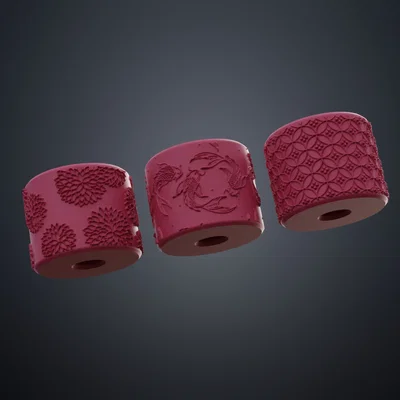 Bánh lăn tạo vân Nhật Bản – Texture Rollers Japanese Patterns middle Vol.5 (13–15)