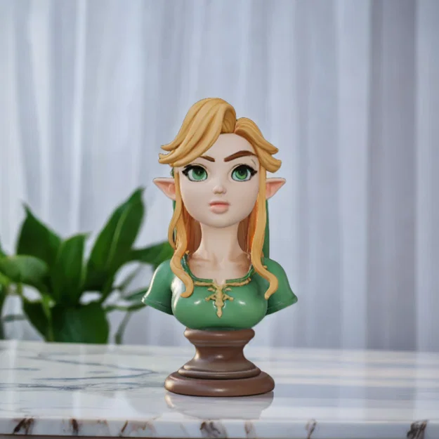 Mô hình tượng bán thân nhân vật Zelda (Bust Zelda) 3D tuyệt đẹp - Image 1