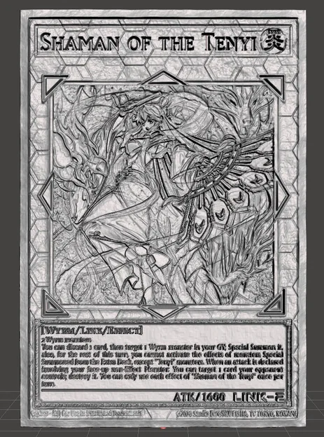 Mô hình Lithophane lá bài Yugioh Shaman Of The Tenyi 3D - Image 1