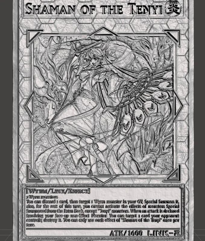 Mô hình Lithophane lá bài Yugioh Shaman Of The Tenyi 3D