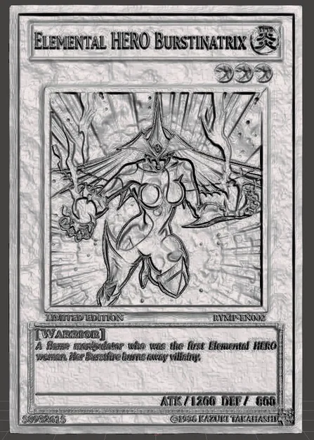 Mô hình thẻ bài 3D Elemental Hero Burstinatrix in ấn cực đẹp - Image 1