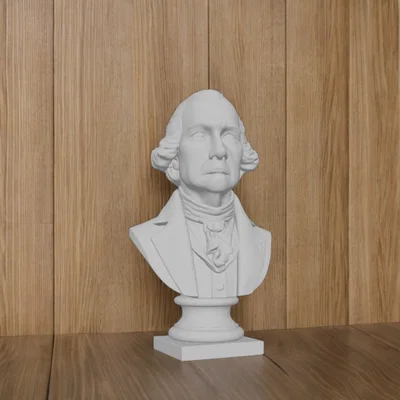 Mô hình 3D tượng bán thân George Washington sắc nét