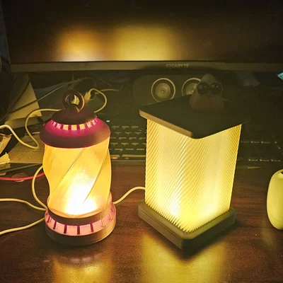 Đèn bàn LED xoắn ốc vuông