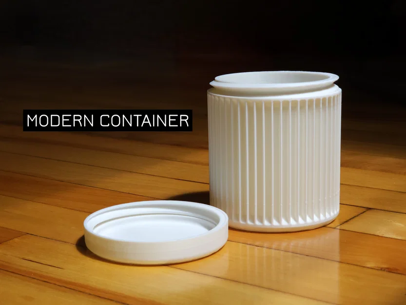 Hộp đựng hiện đại nắp vặn (Modern Container with Screwing Lid) - Image 1