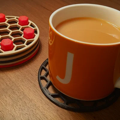 Bộ lót ly lục giác xếp chồng (Stackable hex coasters)