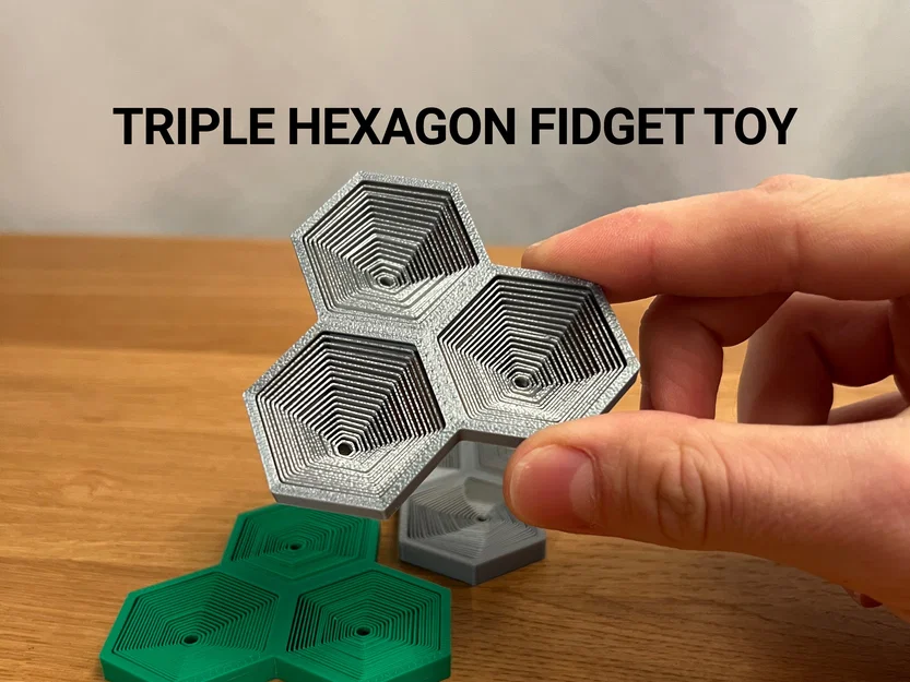 Đồ chơi fidget Lục Giác Bộ Ba (Triple Hexagon Fidget Toy) - Image 1