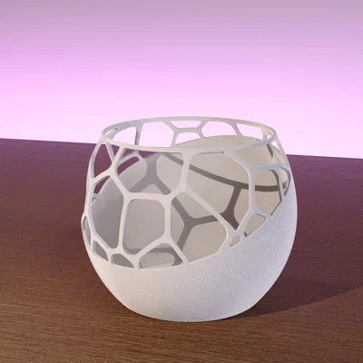 Chậu Open Voronoi Planter (hoặc đế nến hoạ tiết Voronoi mở)