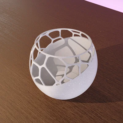 Chậu Open Voronoi Planter (hoặc đế nến hoạ tiết Voronoi mở)