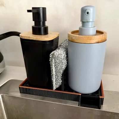 Khay đựng dụng cụ rửa chén, bọt biển và khăn lau tiện ích