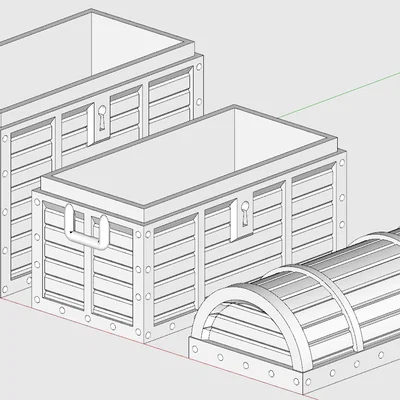Mô hình rương kho báu 3D (Treasure Chest) cho Board Game