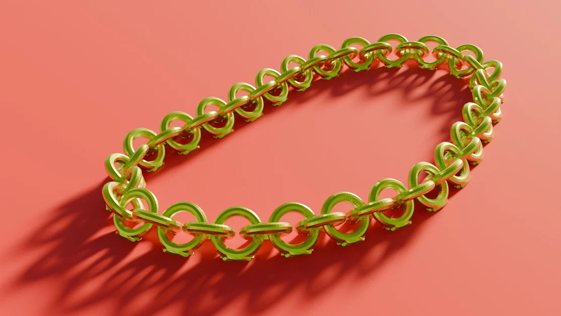 Mẫu vòng tay mắt xích uốn lượn Curvy chain loop in 3D cực đẹp - Image 1