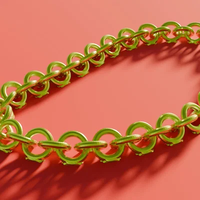 Mẫu vòng tay mắt xích uốn lượn Curvy chain loop in 3D cực đẹp