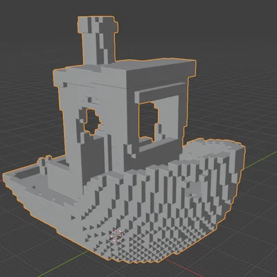 Mô hình 3D Blocky Benchy: Chiếc thuyền phong cách pixel độc đáo