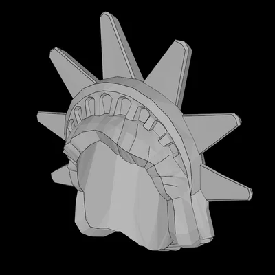 Mô hình tóc minifig nữ có vương miện phong cách Lady Liberty in 3D