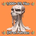 Mô hình đầu lâu slime chảy 28mm cho game D&D - File in 3D STL - Thumbnail 1
