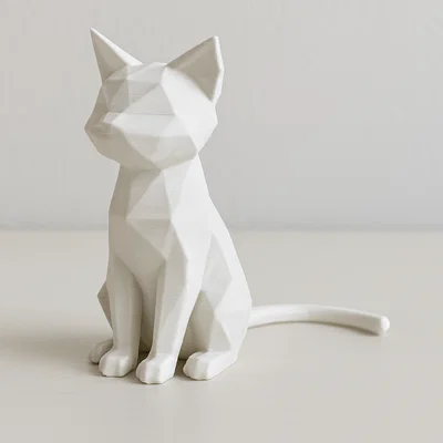 Mèo Low-Poly – Tượng Mô Hình In 3D