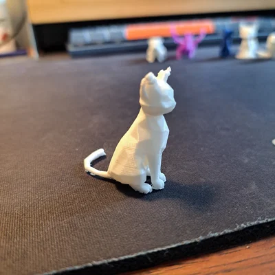 Mèo Low-Poly – Tượng Mô Hình In 3D