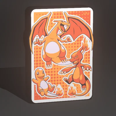 LED Panel Tiến Hoá Charmander – Pokémon Lửa Retro Rực Sáng