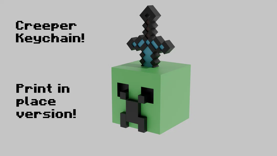 Móc khóa Minecraft Creeper bị thương in 3D cực chất - Image 1