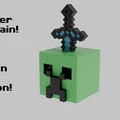 Móc khóa Minecraft Creeper bị thương in 3D cực chất - Thumbnail 1