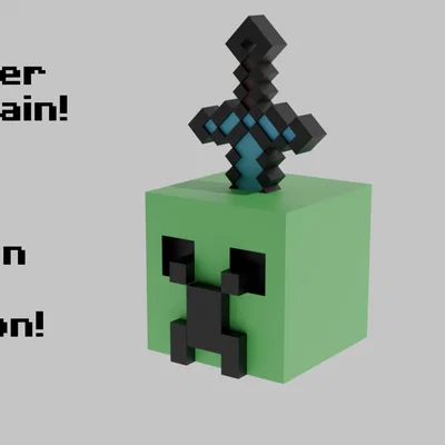 Móc khóa Minecraft Creeper bị thương in 3D cực chất