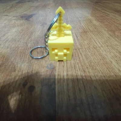 Móc khóa Minecraft Creeper bị thương in 3D cực chất