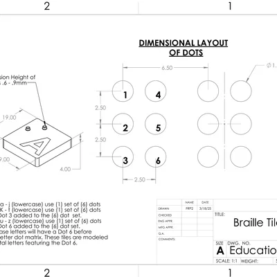 Chữ Braille Viết Hoa A–Z In Nhiều Màu/AMS (Chỉ Chữ In Hoa)