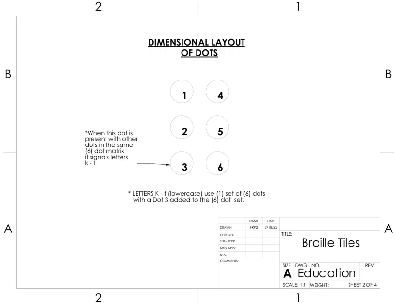 Chữ Braille Viết Hoa A–Z In Nhiều Màu/AMS (Chỉ Chữ In Hoa) - Image 4