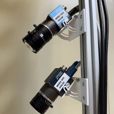 Ngàm gắn camera (Daheng/Allied Vision) lên nhôm định hình 20x20 có vạch góc