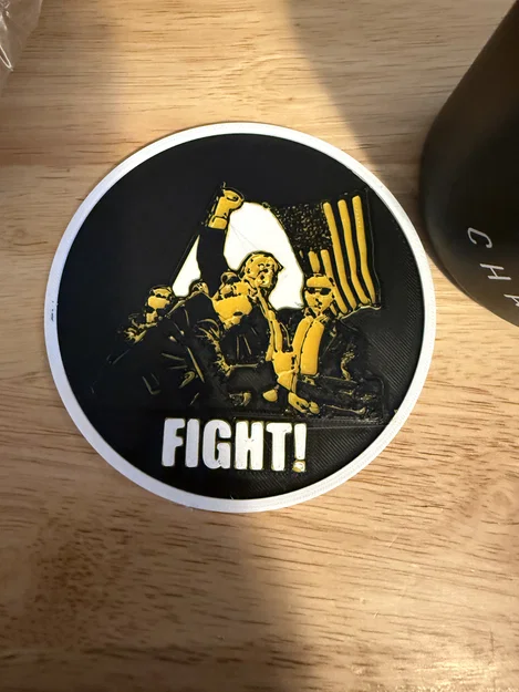 Miếng lót ly Trump Fight Coaster - Mẫu in 3D trang trí độc đáo - Image 1