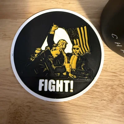 Miếng lót ly Trump Fight Coaster - Mẫu in 3D trang trí độc đáo