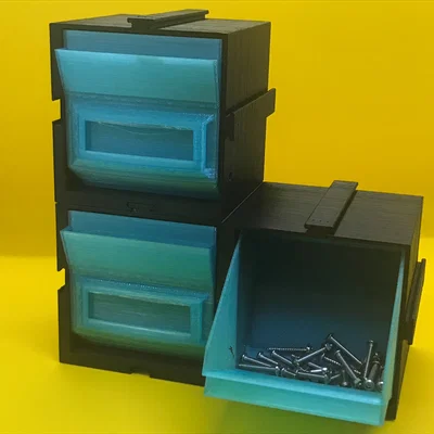 Ngăn chứa linh kiện nhỏ dạng nghiêng xếp chồng (Stackable Tilt-Out Storage Bins)