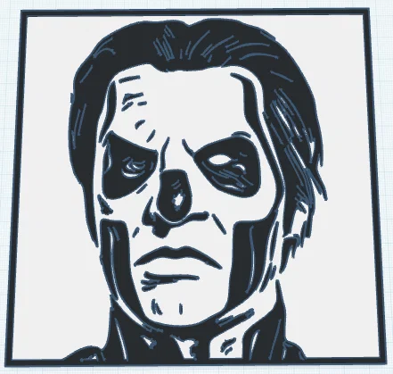 Chân dung Papa III Emeritus (Ghost) phong cách woodcut – 2 màu - Image 1