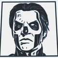 Chân dung Papa III Emeritus (Ghost) phong cách woodcut – 2 màu - Thumbnail 1