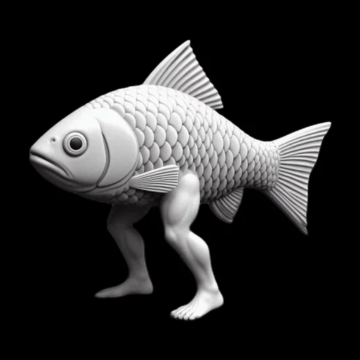 Mô hình 3D Reverse Mermaid độc đáo - Cá chân người vui nhộn - Image 1