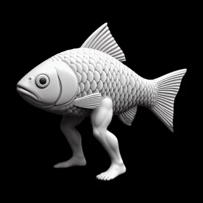 Mô hình 3D Reverse Mermaid độc đáo - Cá chân người vui nhộn