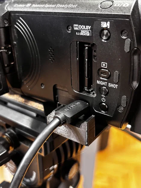 Giá đỡ cáp HDMI cho máy quay Sony AX53 - Bảo vệ cổng kết nối - Image 2