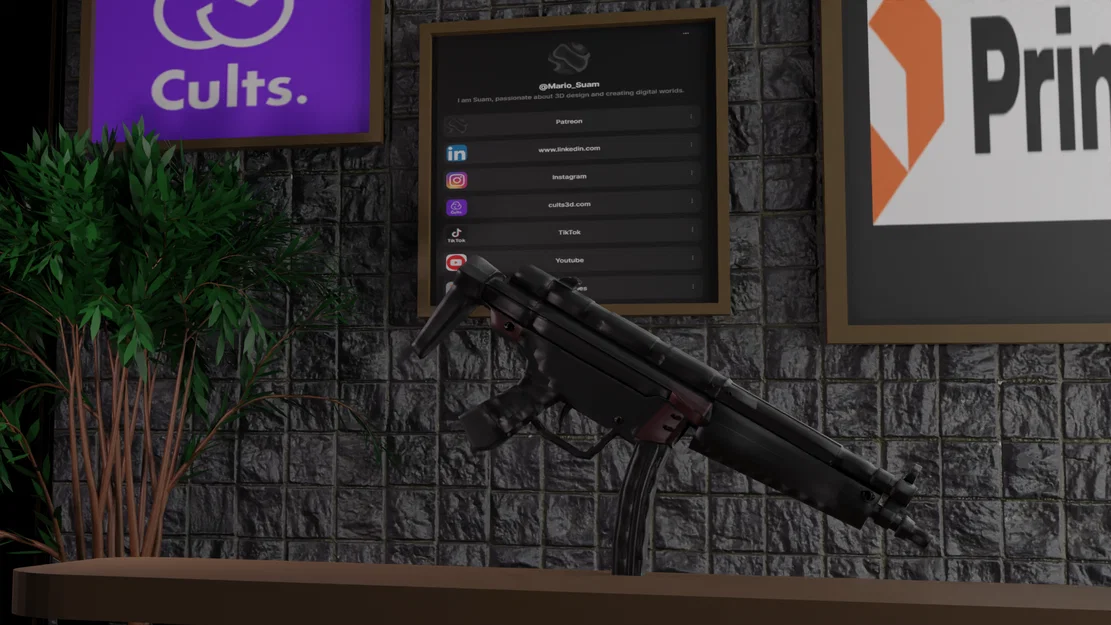 MP5 Submachine Gun – Mô hình replica in 3D (tỉ lệ 1:1) - Image 3