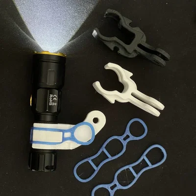 Ngàm gắn đèn LED xe đạp chuẩn GoPro (Hỗ trợ TPU fixer)