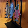 Giá treo huy hiệu cá hồi (Fishing Rod Challenge Coin Display) in 3D - Thumbnail 2