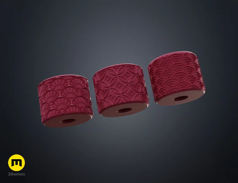 Texture Rollers Japanese Patterns middle Vol.2 (4–6) – Bánh lăn tạo vân - Image 1