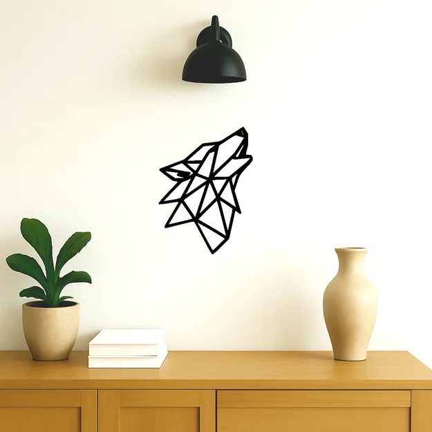 Mô hình trang trí tường hình sói phong cách Lowpoly in 3D - Image 1