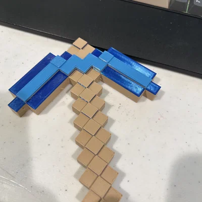 Mô hình Cúp Minecraft (Minecraft Pickaxe) trang trí 3D siêu đẹp