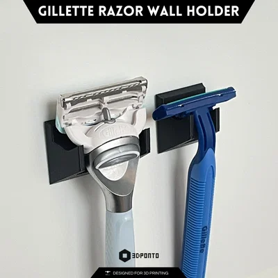 Gillette Razor Wall Holder Lite – Giá treo dao cạo gắn tường tối giản