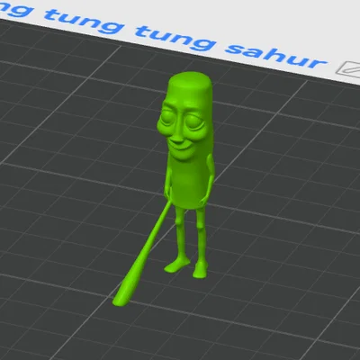 Mô hình 3D meme Tung Tung Sahur hài hước để bàn