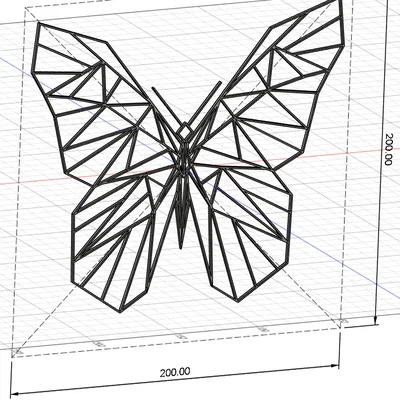 Mẫu trang trí tường hình con bướm phong cách Geometric