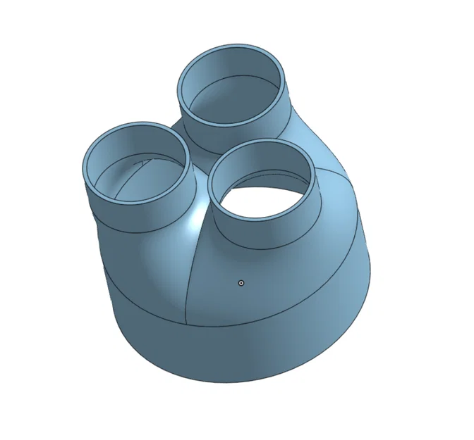 Adapter ống hút bụi 3 nhánh: 6 inch ra ba 2.5 inch - Image 2