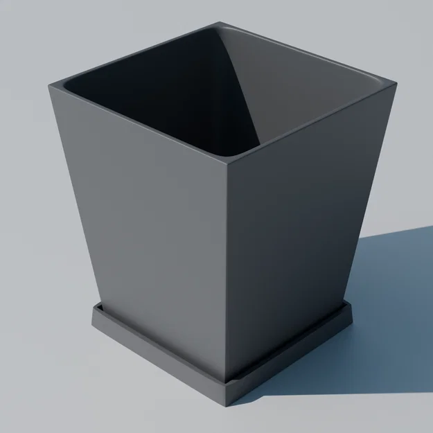 Mẫu chậu trồng cây để bàn vuông tối giản - Thiết kế in 3D đẹp - Image 1
