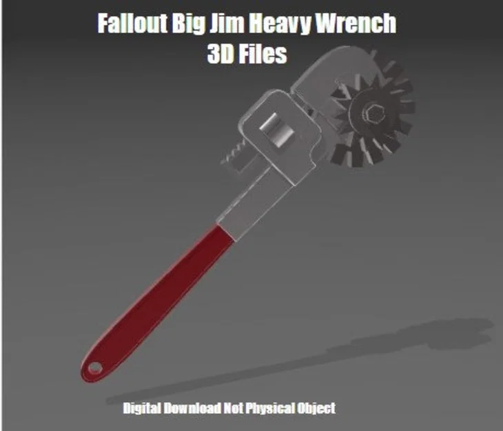 Mô hình 3D cờ lê Big Jim Heavy Wrench phong cách Fallout - Image 1